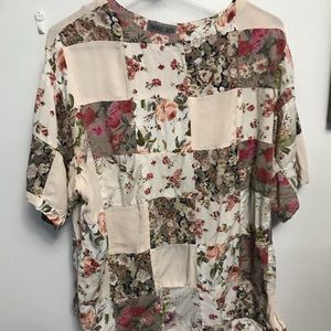 Vintage Floral Short Sleeve Blouse